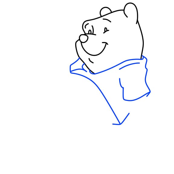 Hướng dẫn vẽ chú gấu pooh đơn giản - Bước 5
