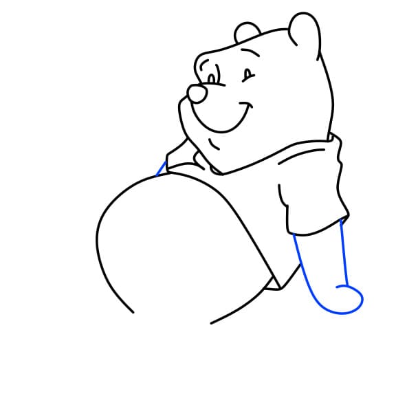 Hướng dẫn vẽ chú gấu pooh đơn giản - Bước 7