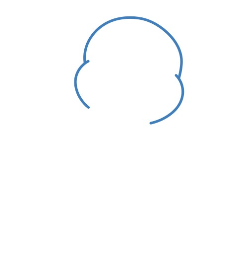 Hướng dẫn vẽ chú gấu Pooh nhỏ đáng yêu. - Bước 1