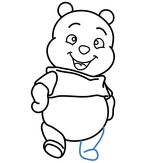 Hướng dẫn vẽ chú gấu Pooh nhỏ đáng yêu. - Bước 11