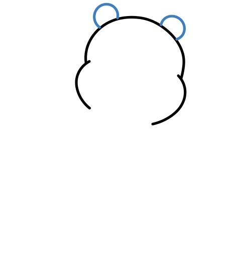 Hướng dẫn vẽ chú gấu Pooh nhỏ đáng yêu. - Bước 2