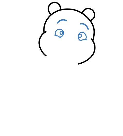 Hướng dẫn vẽ chú gấu Pooh nhỏ đáng yêu. - Bước 3