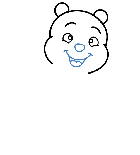 Hướng dẫn vẽ chú gấu Pooh nhỏ đáng yêu. - Bước 4