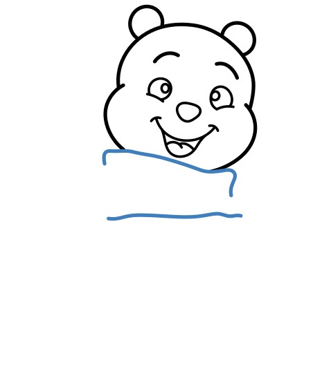 Hướng dẫn vẽ chú gấu Pooh nhỏ đáng yêu. - Bước 5