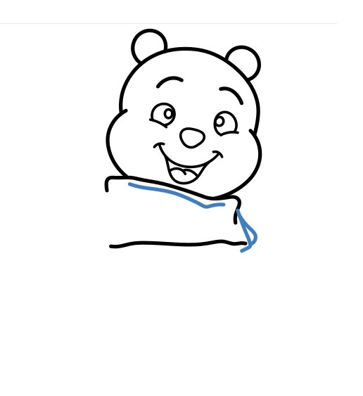 Hướng dẫn vẽ chú gấu Pooh nhỏ đáng yêu. - Bước 6