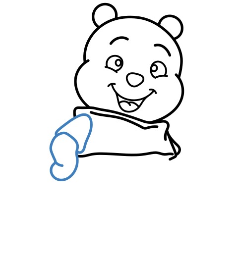 Hướng dẫn vẽ chú gấu Pooh nhỏ đáng yêu. - Bước 7