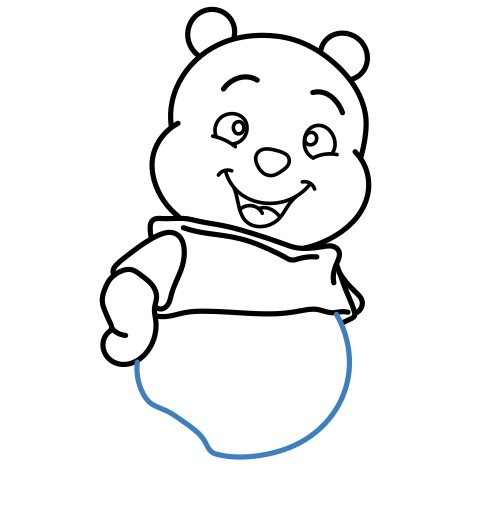 Hướng dẫn vẽ chú gấu Pooh nhỏ đáng yêu. - Bước 8