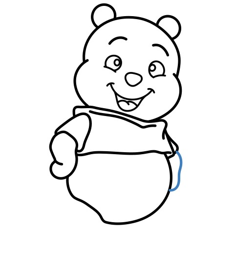 Hướng dẫn vẽ chú gấu Pooh nhỏ đáng yêu. - Bước 9