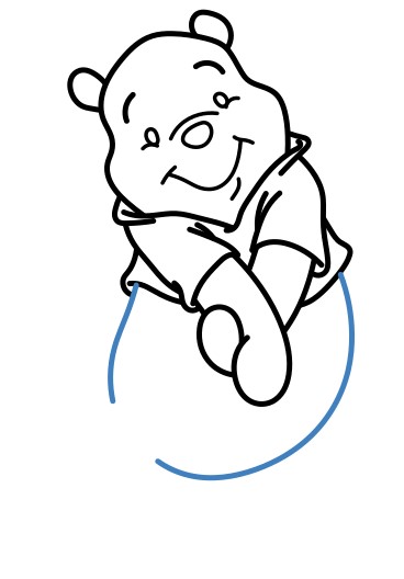 Hướng dẫn vẽ gấu Pooh ngại ngùng. - Bước 10