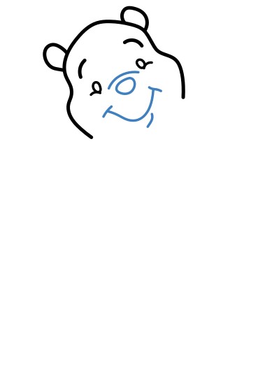 Hướng dẫn vẽ gấu Pooh ngại ngùng. - Bước 4