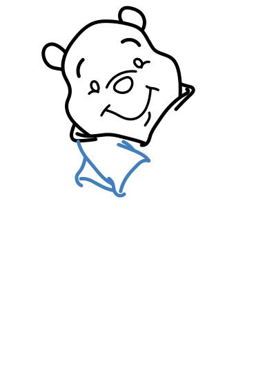 Hướng dẫn vẽ gấu Pooh ngại ngùng. - Bước 6