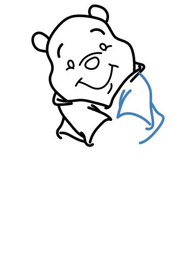 Hướng dẫn vẽ gấu Pooh ngại ngùng. - Bước 7