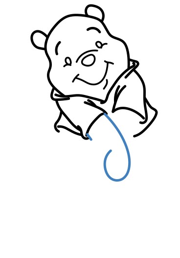 Hướng dẫn vẽ gấu Pooh ngại ngùng. - Bước 8