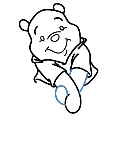 Hướng dẫn vẽ gấu Pooh ngại ngùng. - Bước 9