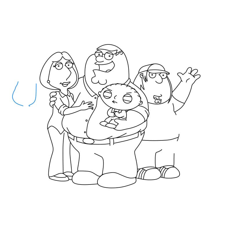 Hướng dẫn vẽ Gia Đình Guy (một bộ phim hoạt hình ) cho bé - Bước 10