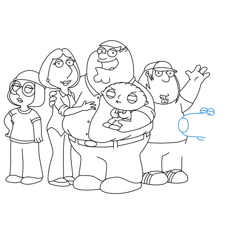 Hướng dẫn vẽ Gia Đình Guy (một bộ phim hoạt hình ) cho bé - Bước 11