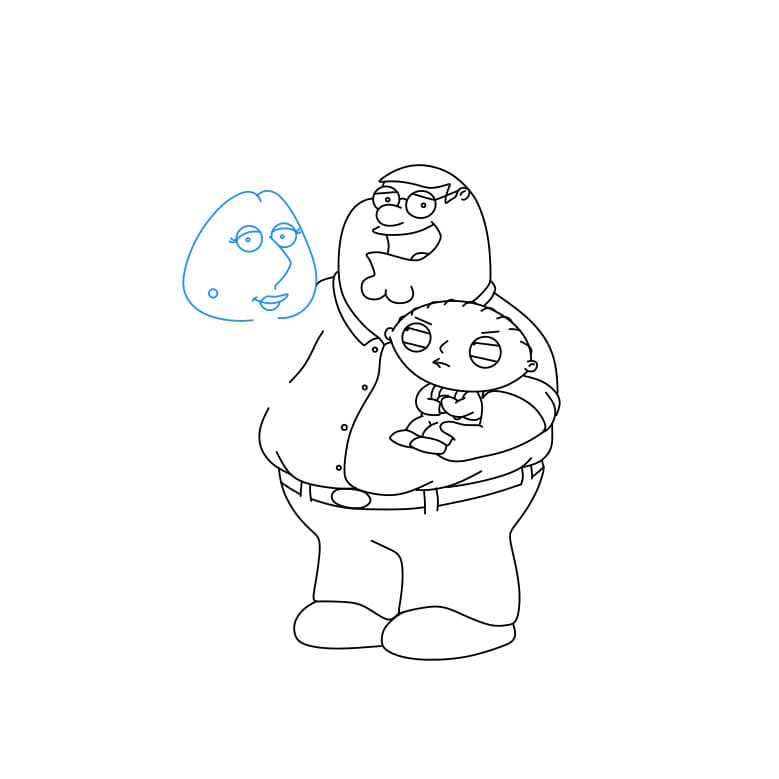 Hướng dẫn vẽ Gia Đình Guy (một bộ phim hoạt hình ) cho bé - Bước 8