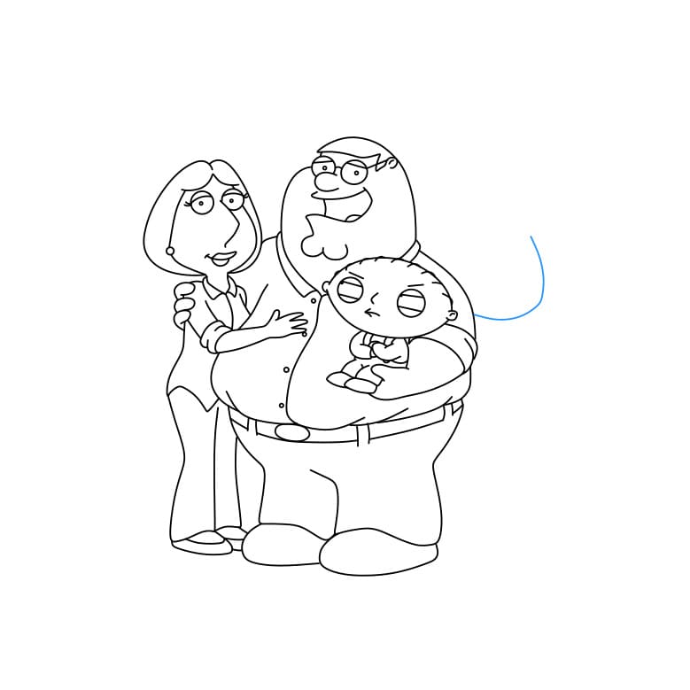 Hướng dẫn vẽ Gia Đình Guy (một bộ phim hoạt hình ) cho bé - Bước 9