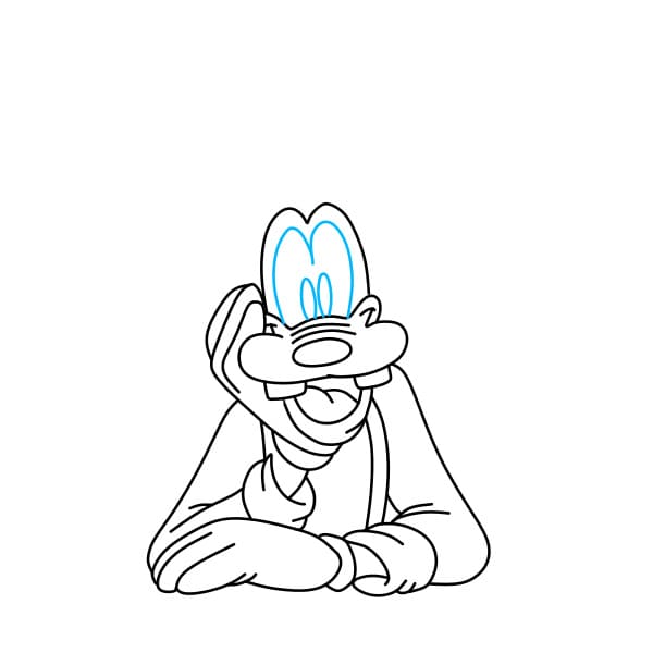 Hướng dẫn vẽ chú chó Goofy đơn giản cho bé - Bước 4