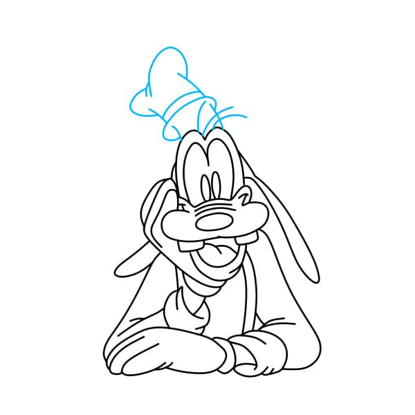 Hướng dẫn vẽ chú chó Goofy đơn giản cho bé - Bước 6