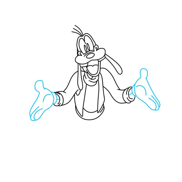Hướng dẫn cách vẽ chú chó Goofy đơn giản - Bước 5