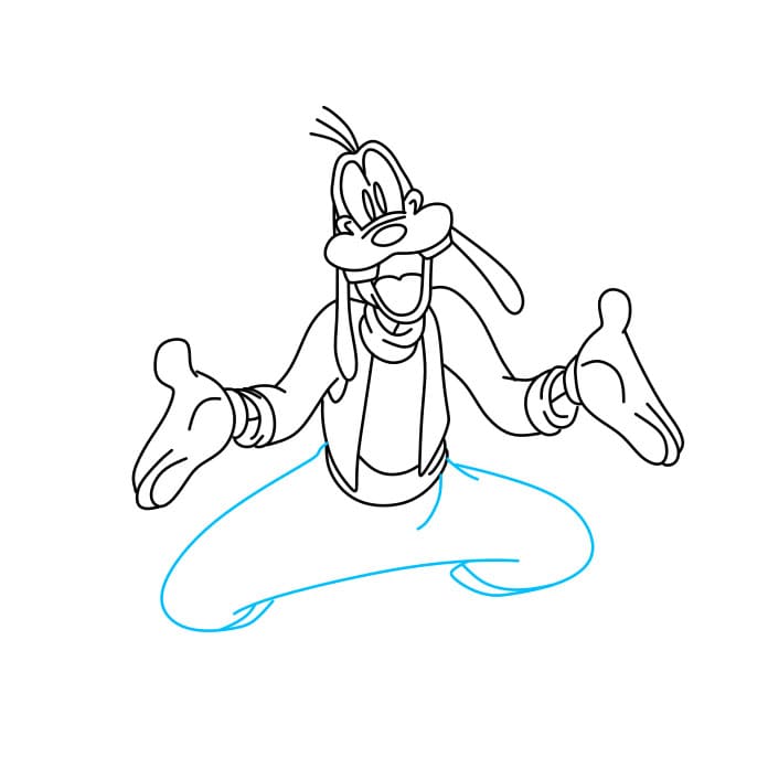 Hướng dẫn cách vẽ chú chó Goofy đơn giản - Bước 6