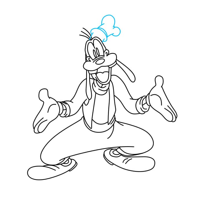 Hướng dẫn cách vẽ chú chó Goofy đơn giản - Bước 7