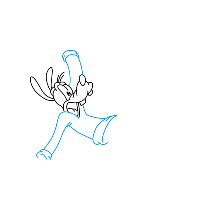 Hướng dẫn vẽ Goofy đang bị ngã đơn giản - Bước 3