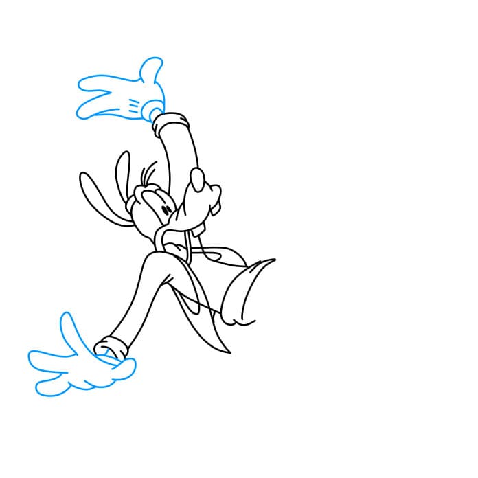 Hướng dẫn vẽ Goofy đang bị ngã đơn giản - Bước 4