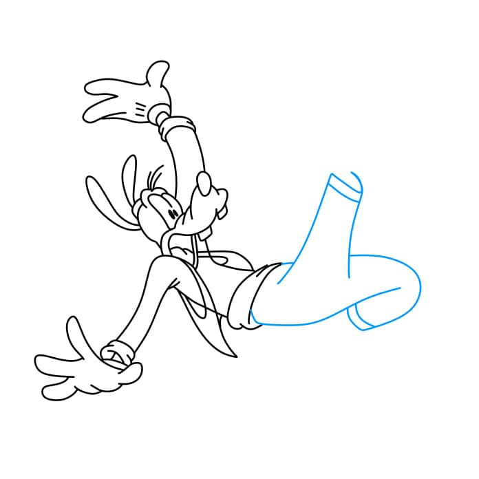 Hướng dẫn vẽ Goofy đang bị ngã đơn giản - Bước 5