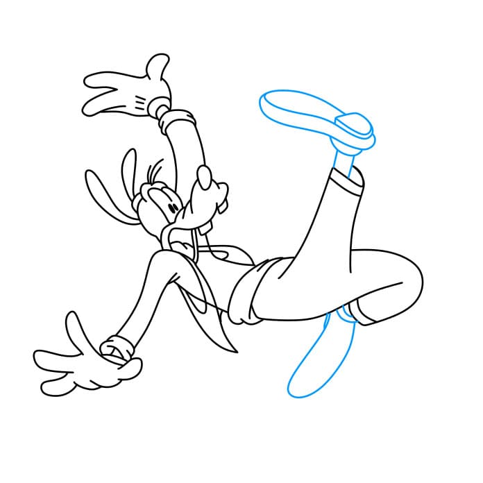 Hướng dẫn vẽ Goofy đang bị ngã đơn giản - Bước 6