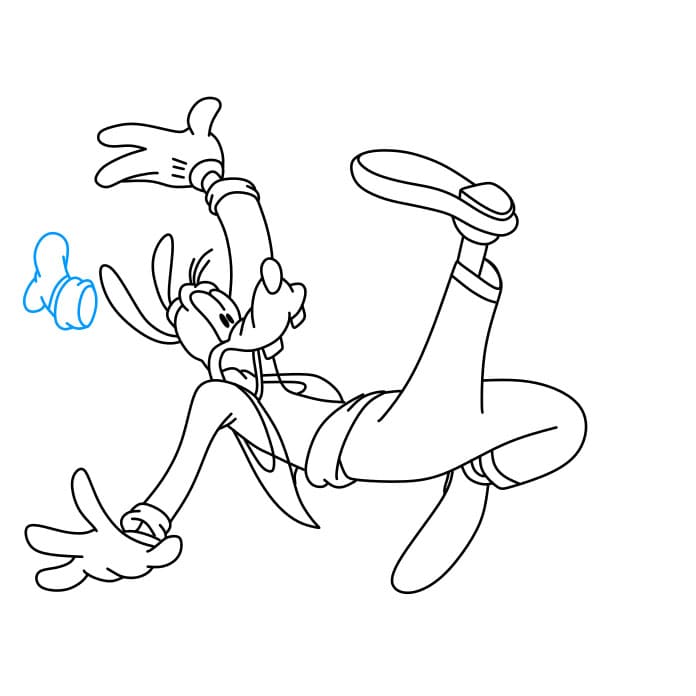 Hướng dẫn vẽ Goofy đang bị ngã đơn giản - Bước 7