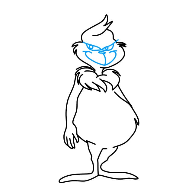 Hướng dẫn vẽ Grinch trong phim Kẻ cắp Giáng Sinh - Bước 6