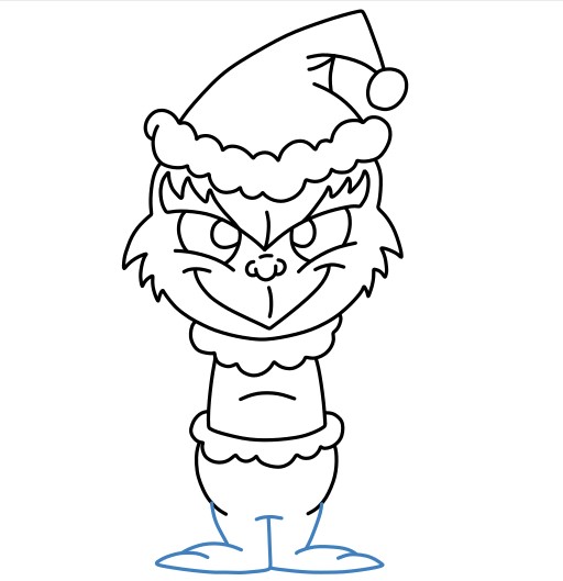 Hướng dẫn vẽ Grinch trang phục giáng sinh - Bước 11