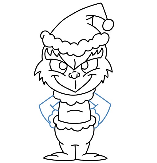 Hướng dẫn vẽ Grinch trang phục giáng sinh - Bước 12