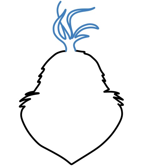 Hướng dẫn vẽ đầu của Grinch - Bước 3
