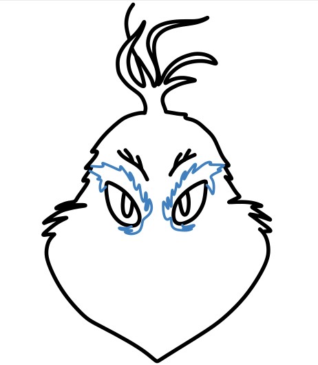 Hướng dẫn vẽ đầu của Grinch - Bước 6