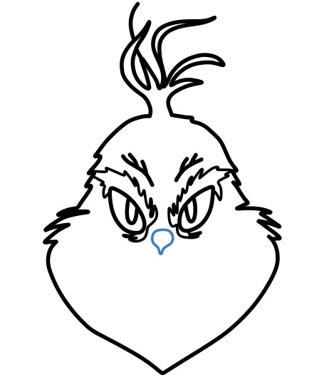 Hướng dẫn vẽ đầu của Grinch - Bước 7
