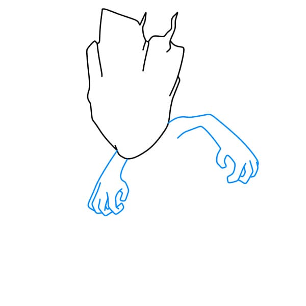 Hướng dẫn vẽ Groot (mật nhân vật trong vũ trụ điện ảnh Marvel) đơn giản và đẹp cho bé - Bước 2