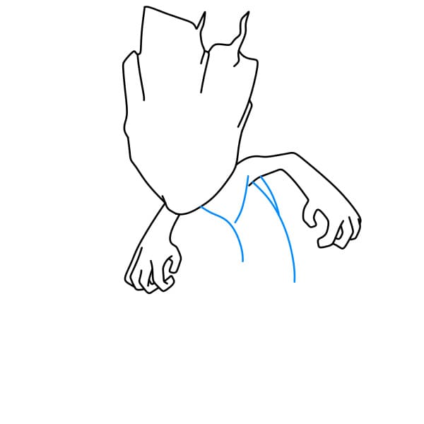 Hướng dẫn vẽ Groot (mật nhân vật trong vũ trụ điện ảnh Marvel) đơn giản và đẹp cho bé - Bước 3