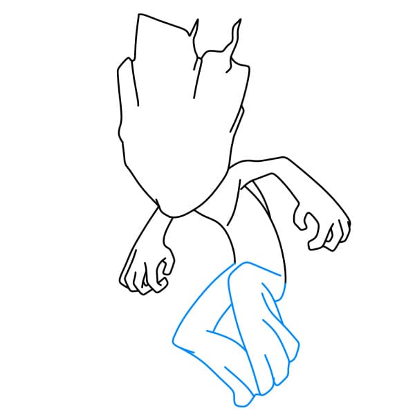 Hướng dẫn vẽ Groot (mật nhân vật trong vũ trụ điện ảnh Marvel) đơn giản và đẹp cho bé - Bước 4