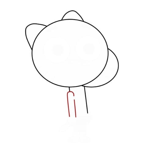Hướng dẫn cách vẽ Gumball đơn giản (Hoạt hình Thế giới kỳ diệu của Gumball) - Bước 4