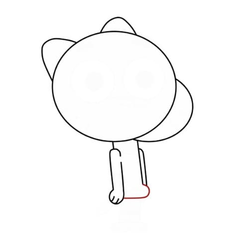 Hướng dẫn cách vẽ Gumball đơn giản (Hoạt hình Thế giới kỳ diệu của Gumball) - Bước 5