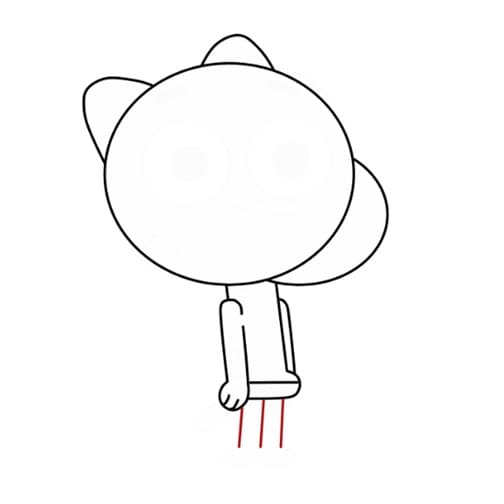 Hướng dẫn cách vẽ Gumball đơn giản (Hoạt hình Thế giới kỳ diệu của Gumball) - Bước 6