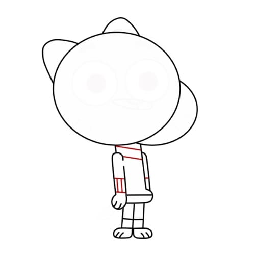 Hướng dẫn cách vẽ Gumball đơn giản (Hoạt hình Thế giới kỳ diệu của Gumball) - Bước 7