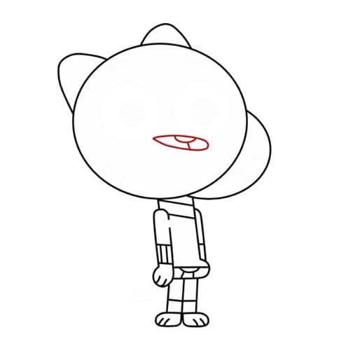 Hướng dẫn cách vẽ Gumball đơn giản (Hoạt hình Thế giới kỳ diệu của Gumball) - Bước 8
