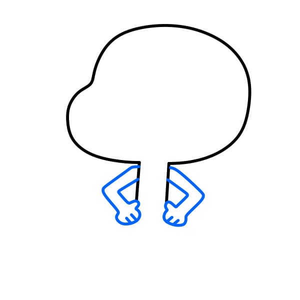 Hướng dẫn vẽ Gumball vui vẻ và thân thiện cho bé - Bước 3