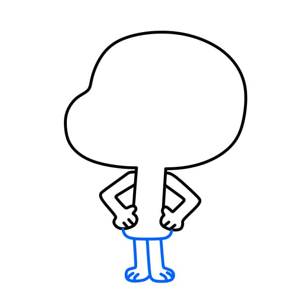 Hướng dẫn vẽ Gumball vui vẻ và thân thiện cho bé - Bước 4