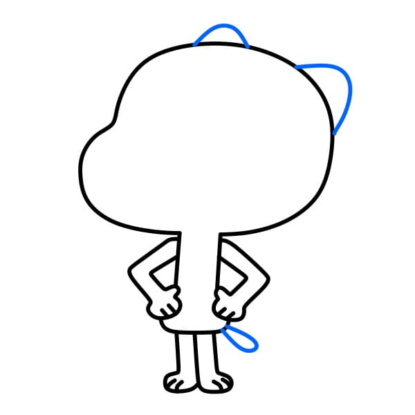 Hướng dẫn vẽ Gumball vui vẻ và thân thiện cho bé - Bước 5