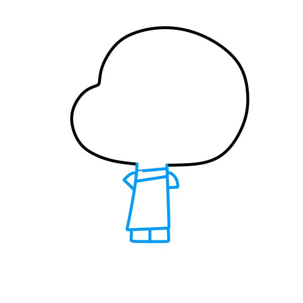 Hướng dẫn vẽ Gumball vui vẻ và thân thiện cho bé - Bước 2